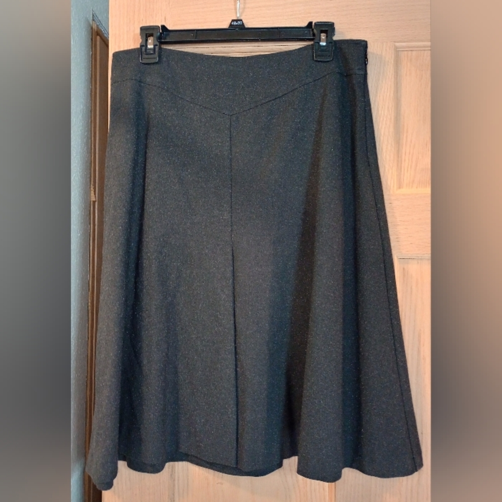 George Black A-Line Skirt with Subtle Sheen